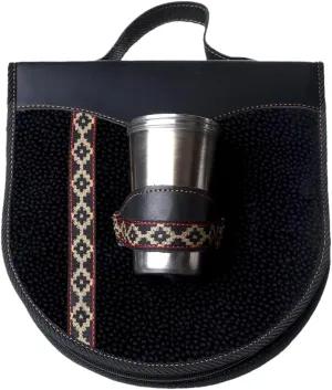 Simile Capybara Leather Roasting Set for Two Agenda | BBQ Tableware | BBQ Accessories, Black