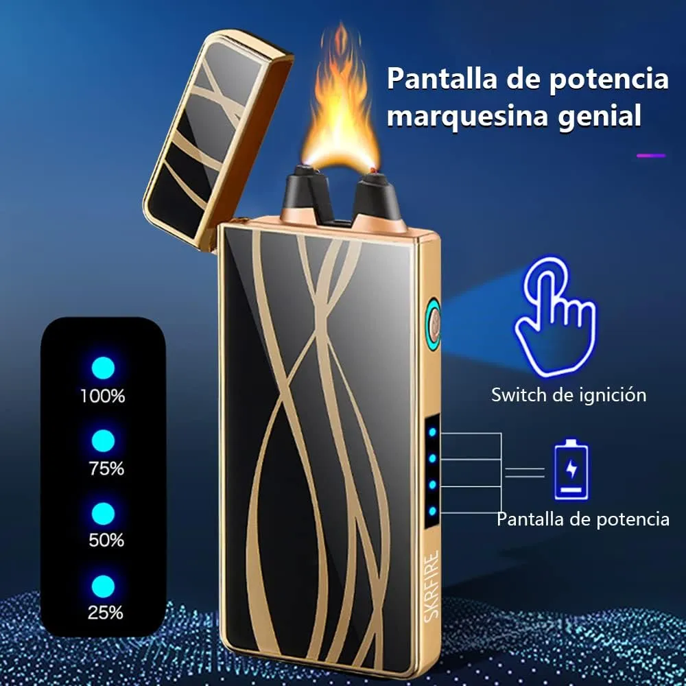 SKRFIRE USB Rechargeable Flameless Electric Lighter - Windproof Plasma Portable Fashion Outdoor Lighter for Camping, Hiking, Adventure (Streamline)