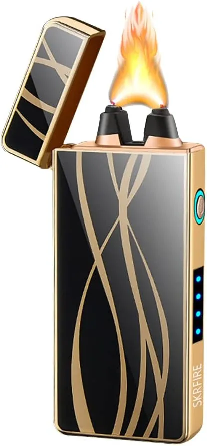 SKRFIRE USB Rechargeable Flameless Electric Lighter - Windproof Plasma Portable Fashion Outdoor Lighter for Camping, Hiking, Adventure (Streamline)