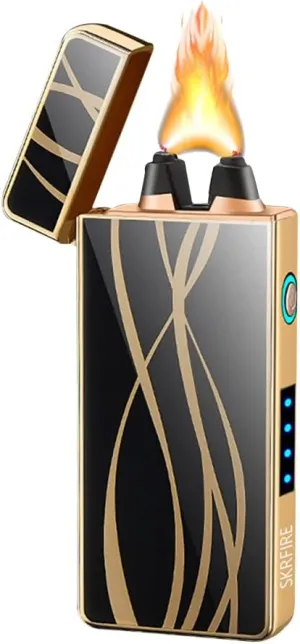 SKRFIRE USB Rechargeable Flameless Electric Lighter - Windproof Plasma Portable Fashion Outdoor Lighter for Camping, Hiking, Adventure (Streamline)