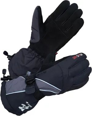 SKYDEER 100% Waterproof and Premium Deerskin Suede Leather Ski Gloves with 150G 3M Thinsulate Lining, Ultra Soft & Durable & Warm Cold Weather Gloves for Extreme Cold Condition (SD8650T)