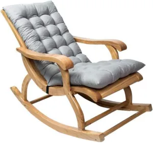Sleeping Cots for Adults, Rocking Chair Cushion Camping Cot with Thicker Cot Mattress Pad Garden Recliner Seat Cushion, Lounge Chair Bed for Camping Outdoor Beach Pool Sun Tanning(Grey)