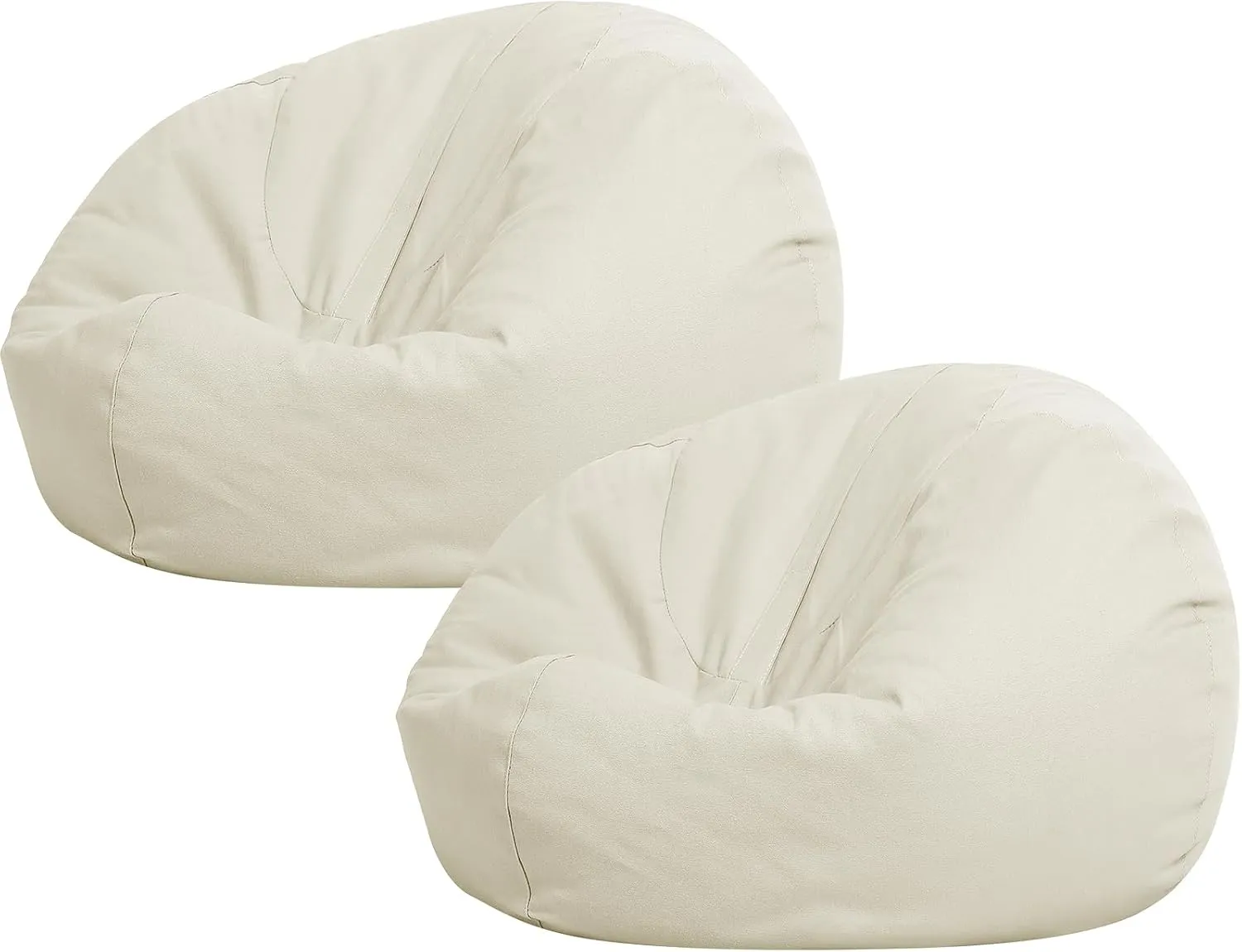 Sliner 2 Pcs Stuffed Animal Storage Bean Bag Chair Cover for Kids Adults (no Filler) Large Stuffable Zipper Beanbag Cover for Organizing Plush Toys or Memory Foam(Beige, Small)