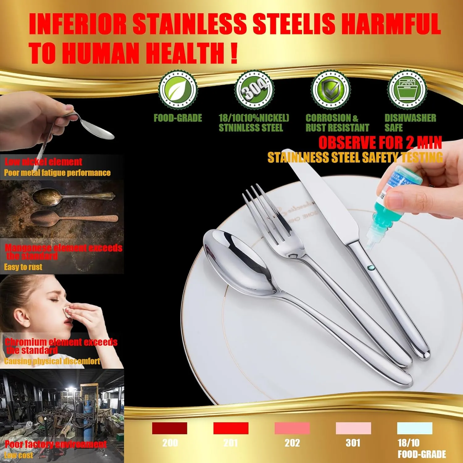Sliverware Set, 16 Pieces Flatware Set for 4, Food Grade Stainless Steel Tableware Cutlery Set, Knife Fork and Spoon Silverware Set, Heavy Duty Utensils, Home&Restaurant, Dishwasher Safe.