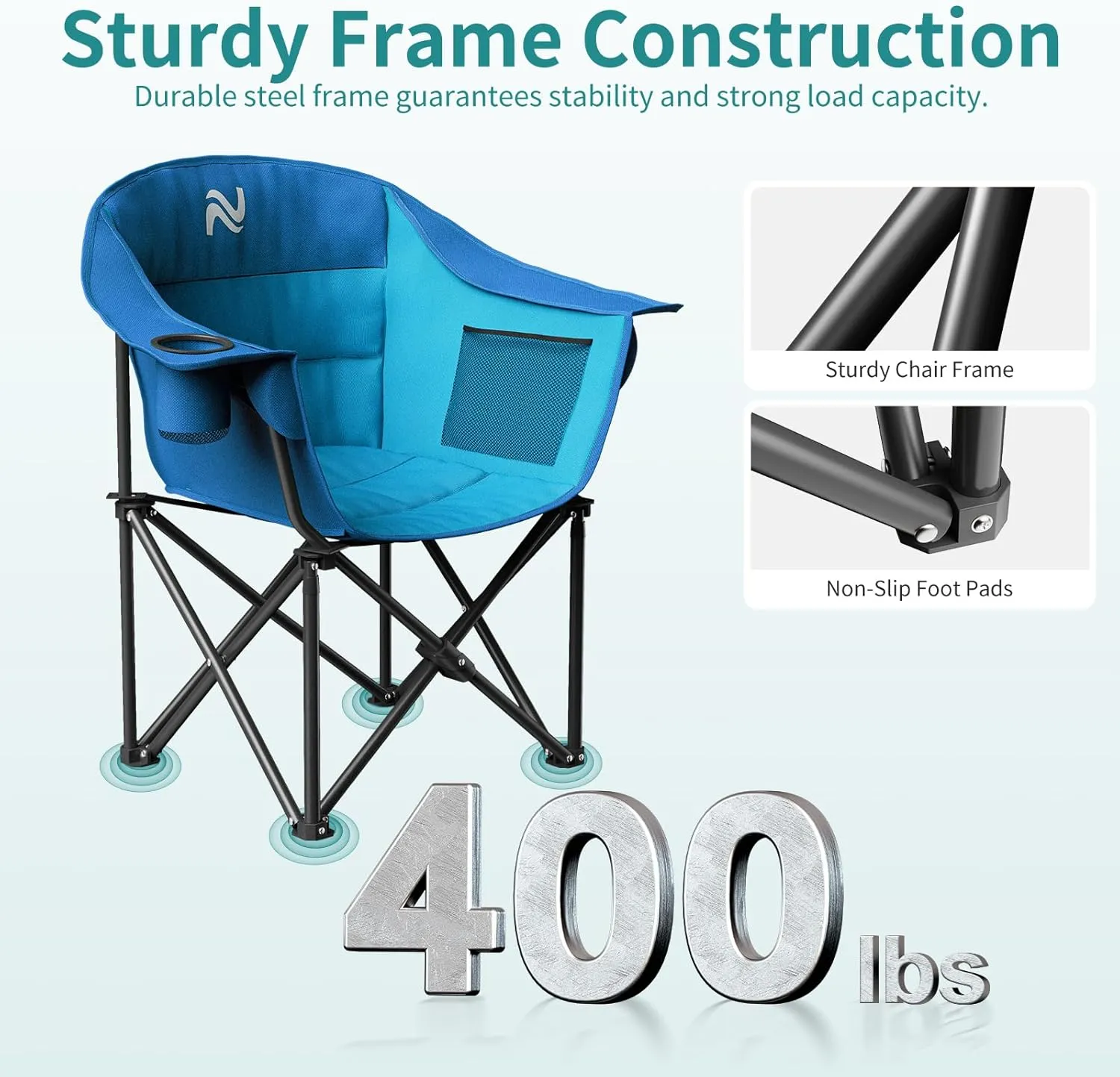 Slsy Heated Camping Chair Oversized, Outdoor Portable Heated Folding Chairs, Heated Foldable Chair Seat Supports 500 lbs, Heating Chair for Outdoor Sports, Camping, Patio, and Picnics