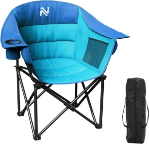 Slsy Heated Camping Chair Oversized, Outdoor Portable Heated Folding Chairs, Heated Foldable Chair Seat Supports 500 lbs, Heating Chair for Outdoor Sports, Camping, Patio, and Picnics