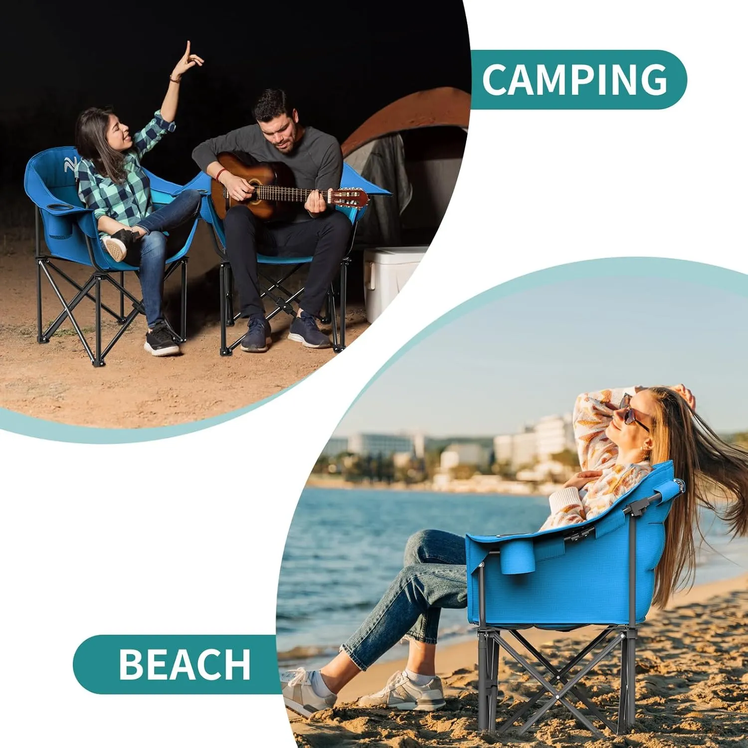 Slsy Heated Camping Chair Oversized, Outdoor Portable Heated Folding Chairs, Heated Foldable Chair Seat Supports 500 lbs, Heating Chair for Outdoor Sports, Camping, Patio, and Picnics