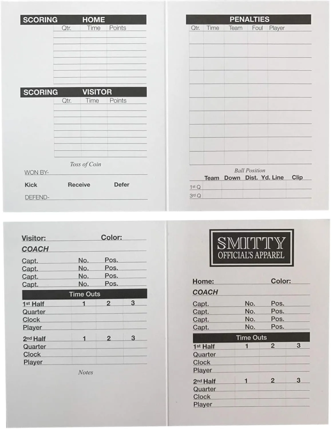 Smitty | ACS-533 | 4 Sided Football Game Card | Set of 25 | Official's Choice!