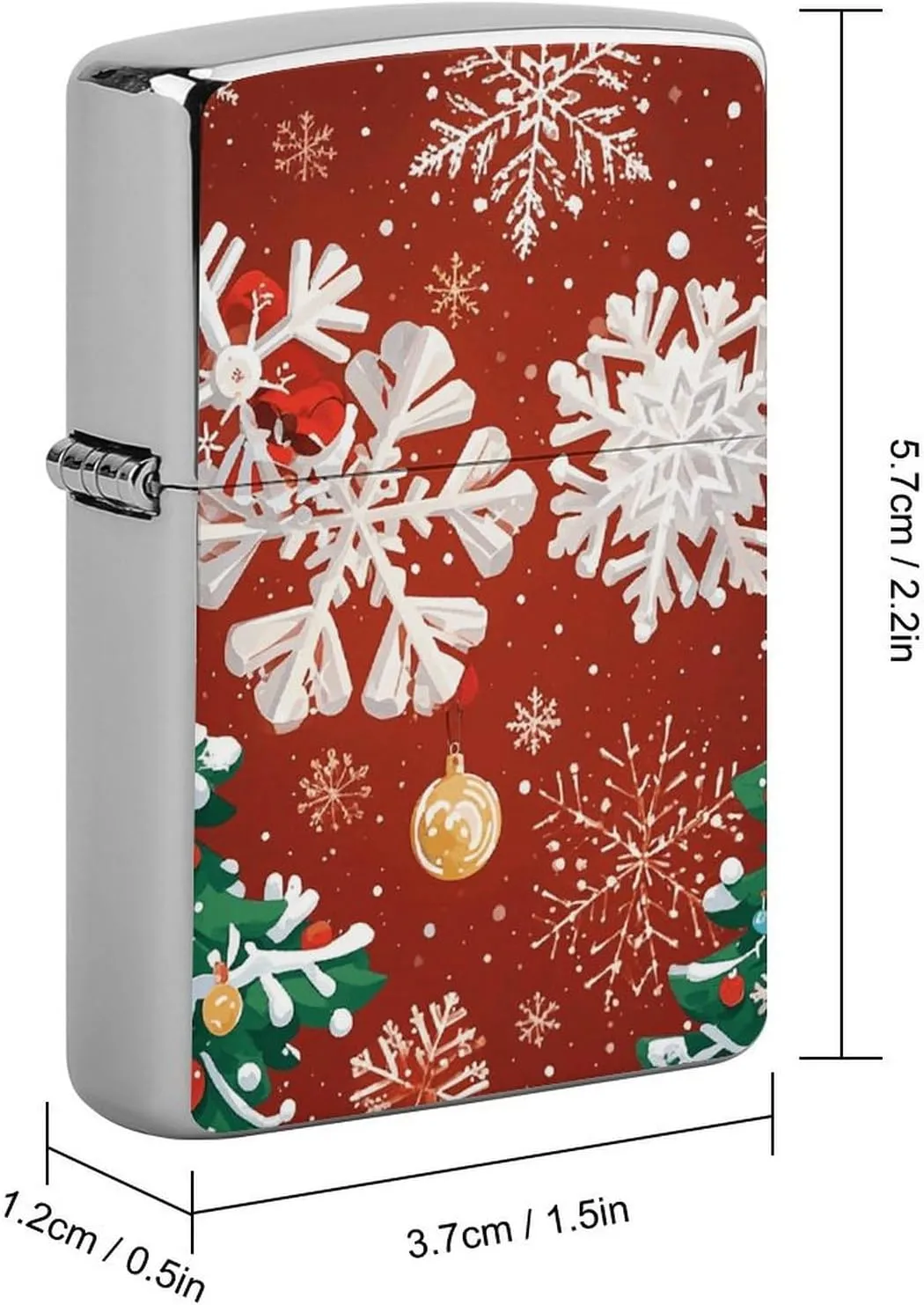 Snowflakes and Christmas TreesLighter Case Waterproof Lighter Sleeve Lighters Protective Cover with Graffiti Design