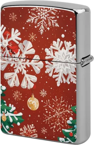 Snowflakes and Christmas TreesLighter Case Waterproof Lighter Sleeve Lighters Protective Cover with Graffiti Design
