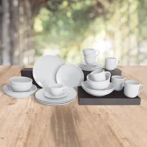 Soiree Ascot, Fine Porcelain Tableware Wonder 4 Dining Set, 24 Piece