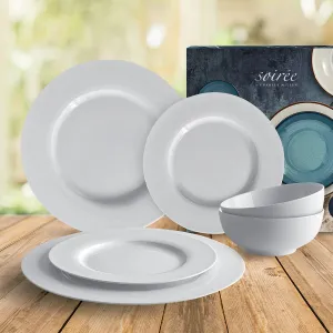 Soiree Weiss 6 Piece Dining Set, Flat White