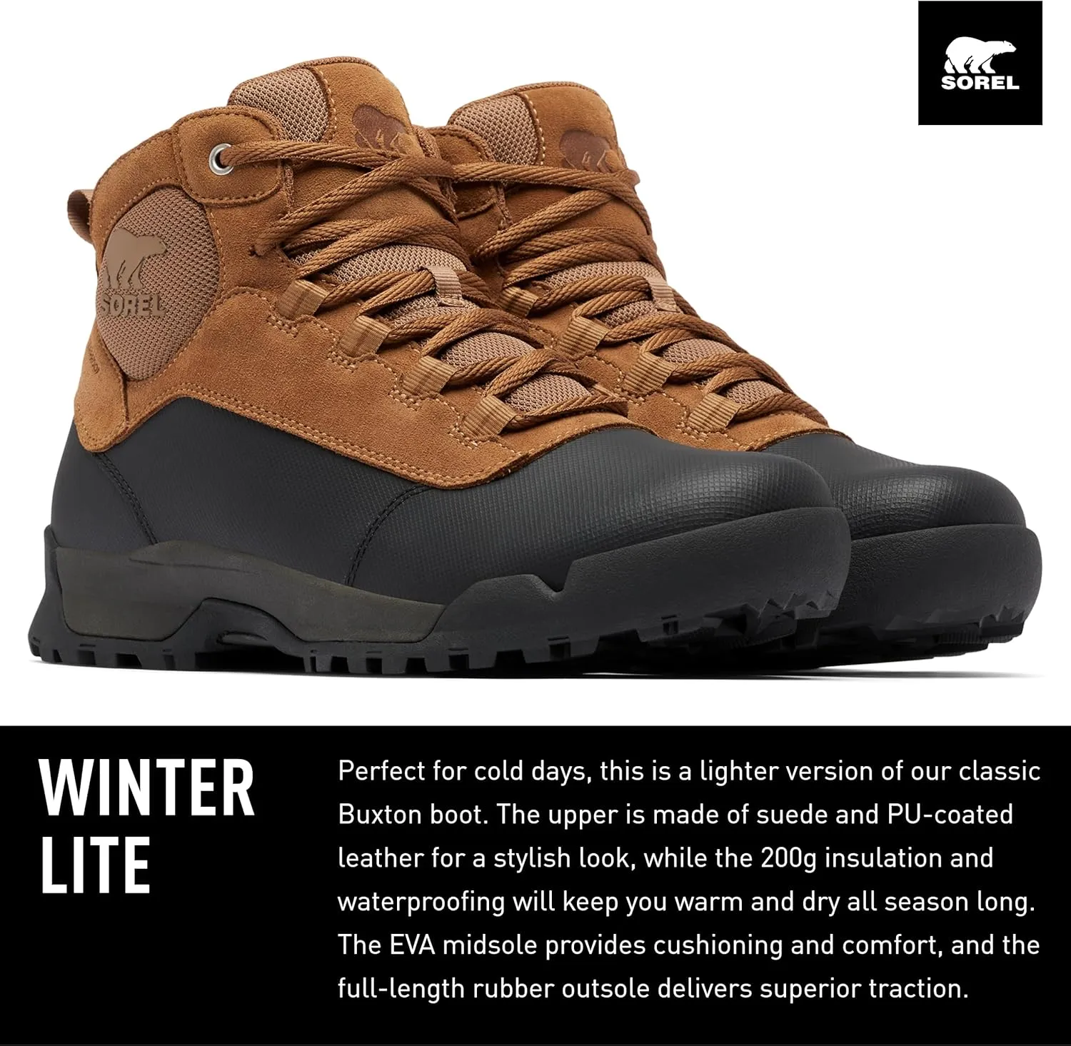 Sorel Men's Buxton Lite Lace Waterproof Boots