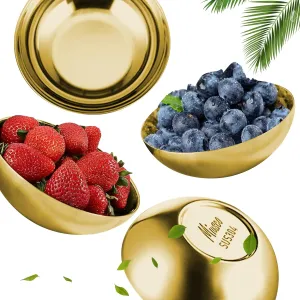 Stainless Steel Bowls for Kids, 18/8 Stainless Steel Toddler Bowl, BPA-Free, Durable & Easy Clean, 4 Pack - 14.5 oz Perfect for Baby Meals, Snacks, Serving and Travel & Home Use, Gold
