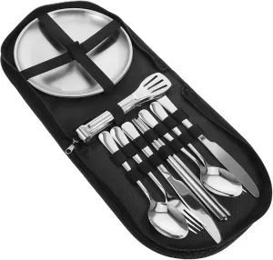 Stainless Steel Cutlery Set Travel Utensils for Lunch Portable Chopstick to Clean Carry