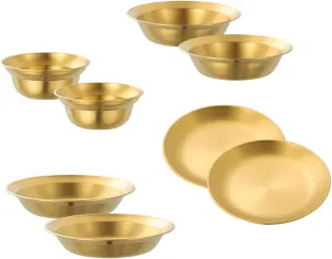Stainless Steel Plates and Bowls Outdoor Tableware Portable Dinner Dishes Camping Utensils Dinnerware Set for Hiking Barbecue