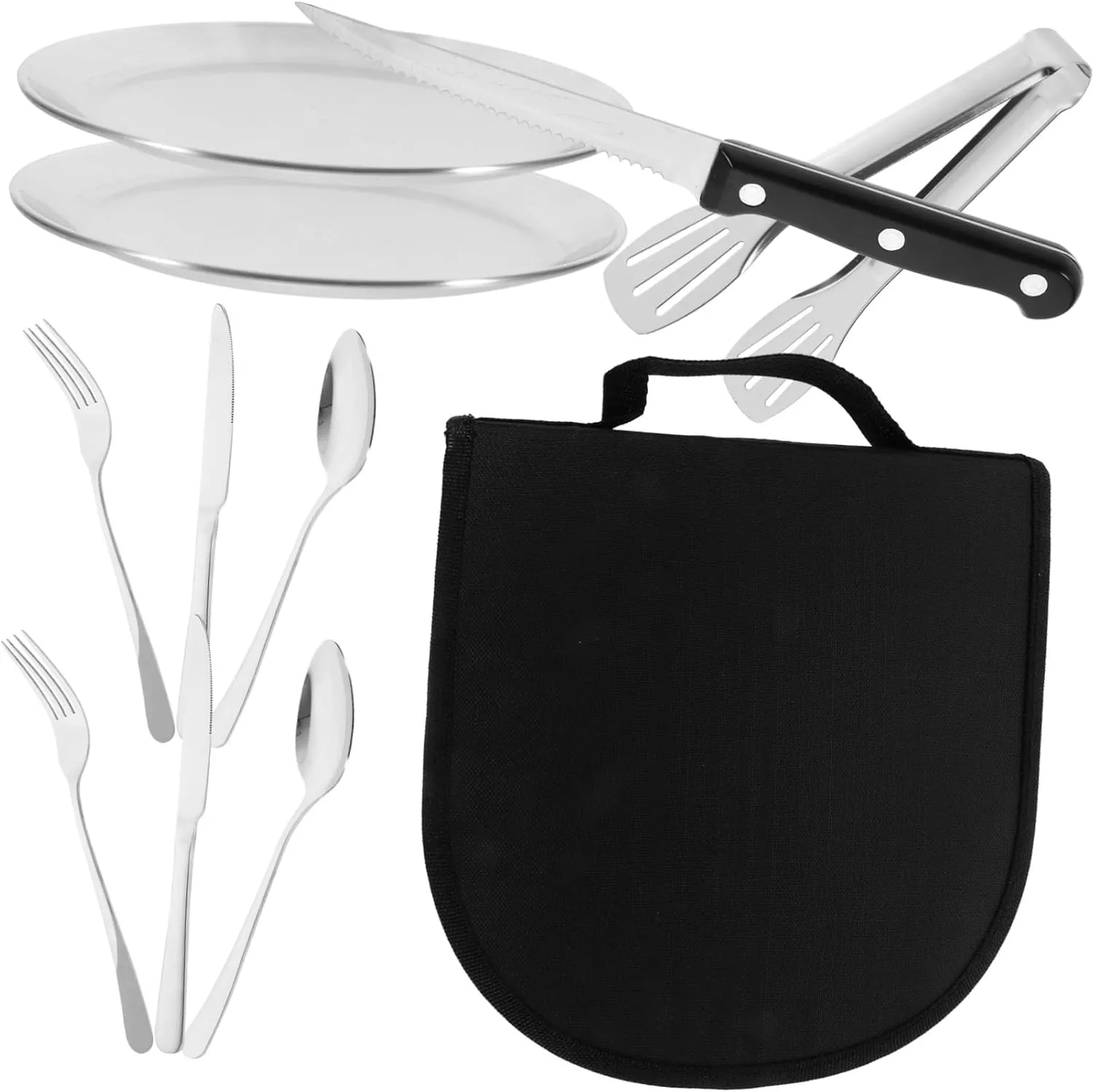 Stainless Steel Serving Utensils Set 10-Piece Cutlery Fork and Spoon Set for Dinner Outdoor Camping Supplies