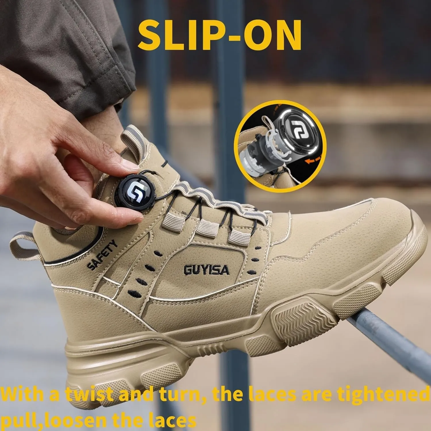 Steel Toe Shoes for Men's Waterproof Lightweight Work Boots for Men Work shoes Puncture-Proof Industrial-Grade Non-Slip Steel Toe Boots