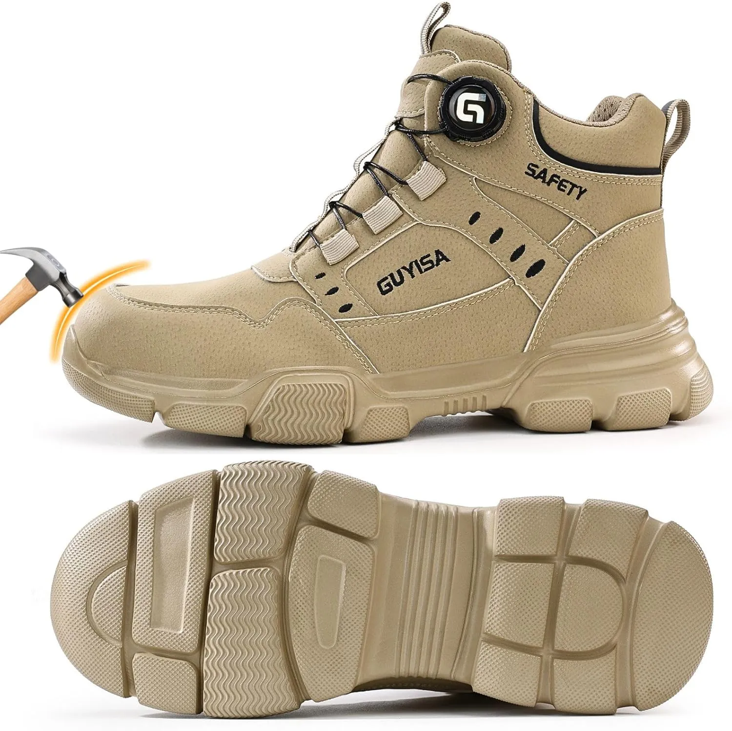 Steel Toe Shoes for Men's Waterproof Lightweight Work Boots for Men Work shoes Puncture-Proof Industrial-Grade Non-Slip Steel Toe Boots