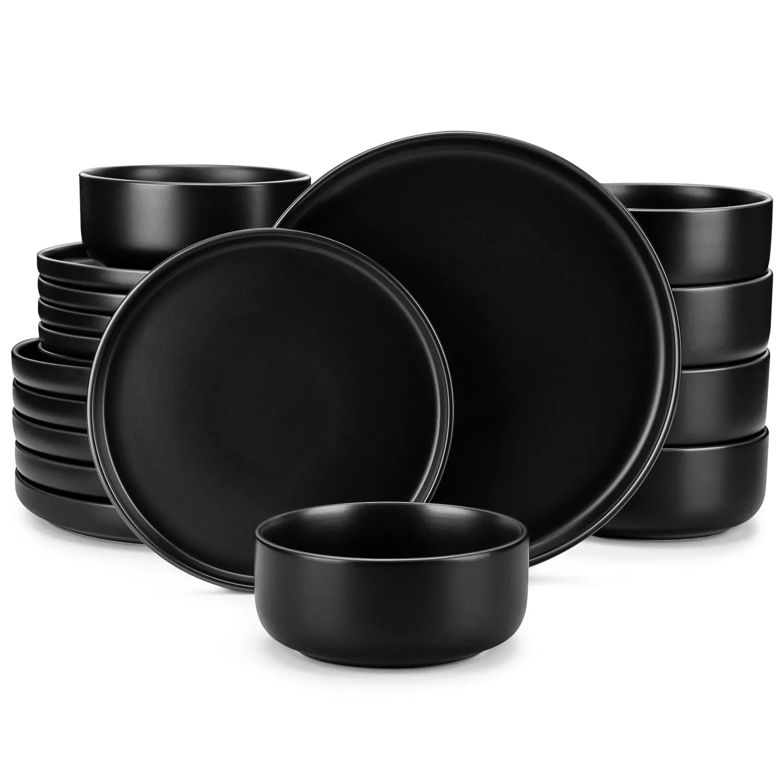 Stone Lain Cecile 12-Piece Black Dinnerware Set