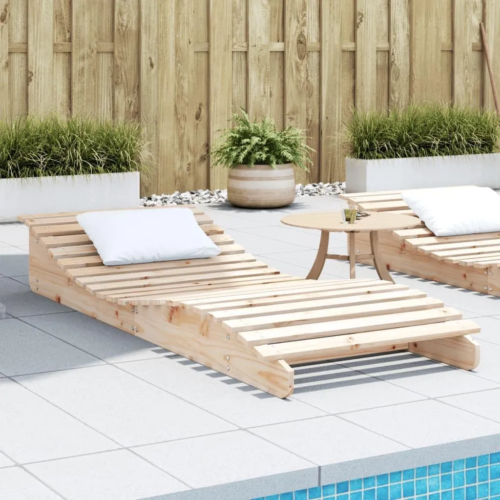 Sun Lounger 80.7"x31.5"x12.4" Solid Wood Pinetanning Chair Recliner Chair Camping Chairs Patio chairsSuitable for Gardens, courtyards
