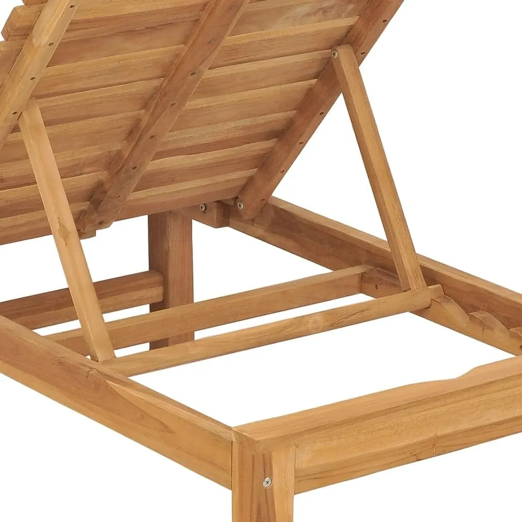 Sun Lounger Solid Teak Woodpatio Camping Chairs Tanning Chair Recliner Suitable for Garden Courtyard