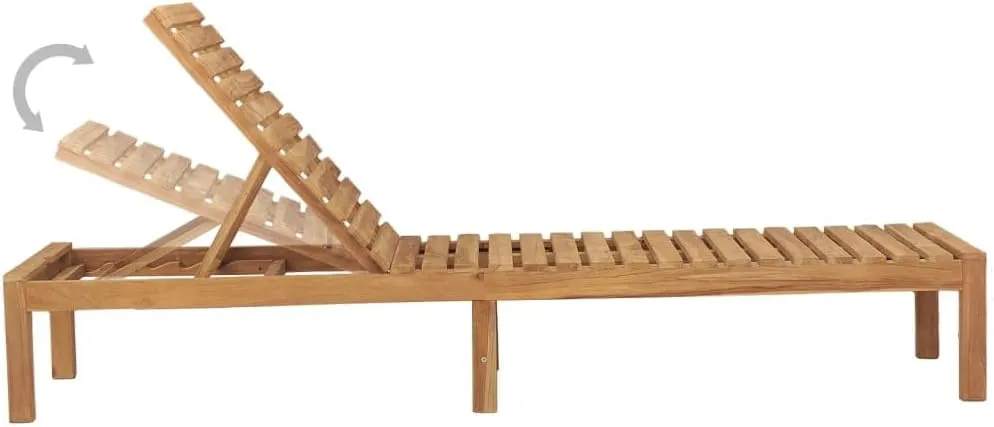 Sun Lounger Solid Teak Woodpatio Camping Chairs Tanning Chair Recliner Suitable for Garden Courtyard