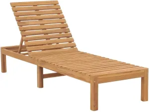 Sun Lounger Solid Teak Woodpatio Camping Chairs Tanning Chair Recliner Suitable for Garden Courtyard