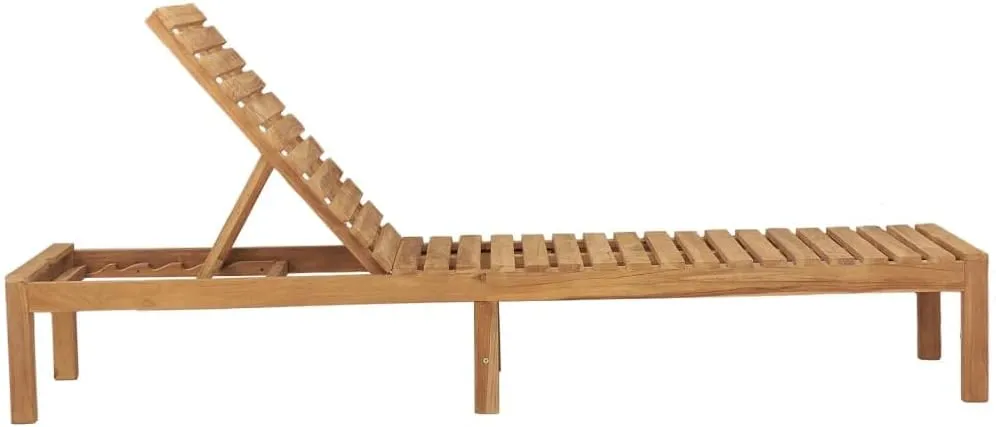 Sun Lounger Solid Teak Woodpatio Camping Chairs Tanning Chair Recliner Suitable for Garden Courtyard