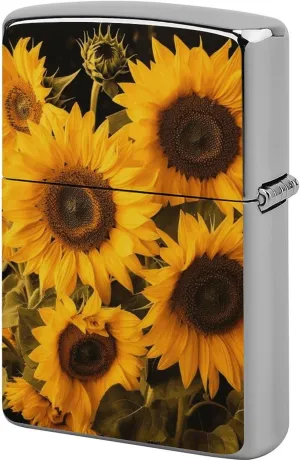 SunflowersLighter Case Waterproof Lighter Sleeve Lighters Protective Cover with Graffiti Design