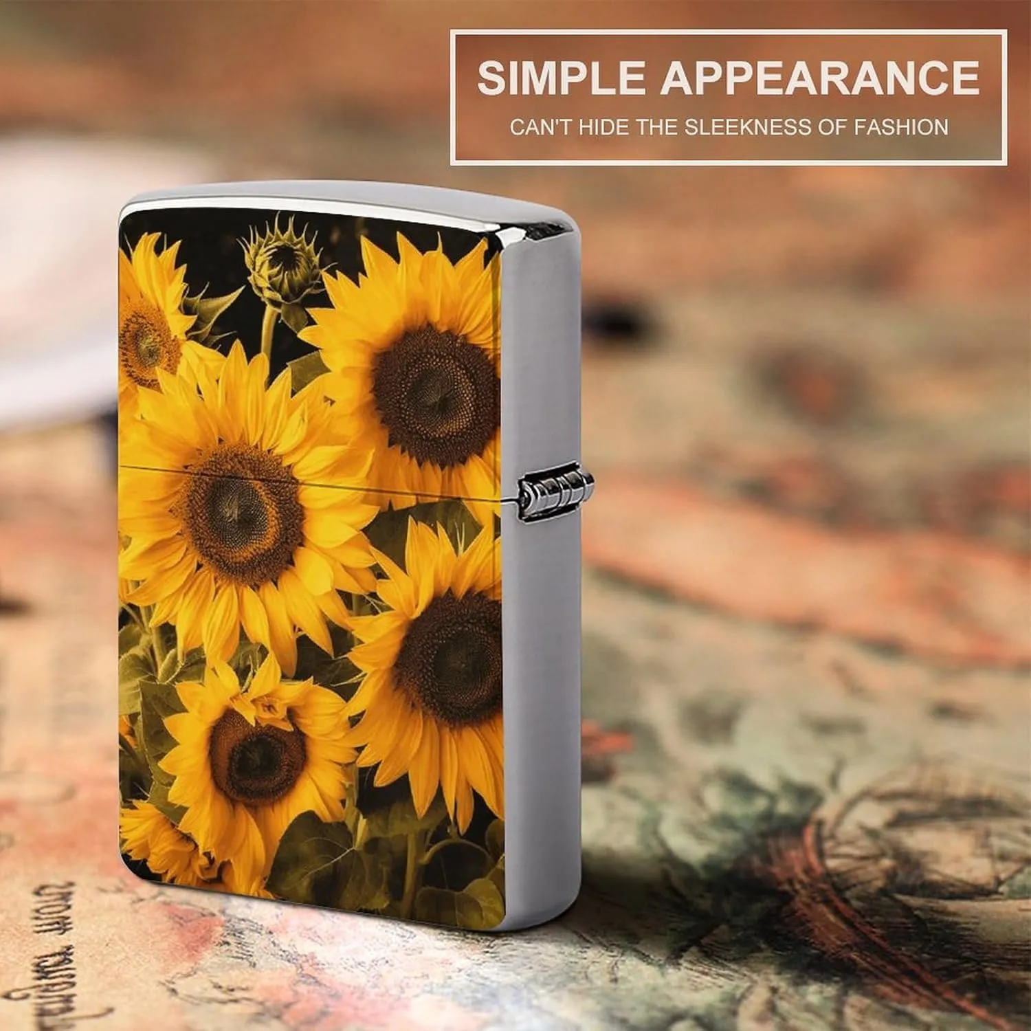 SunflowersLighter Case Waterproof Lighter Sleeve Lighters Protective Cover with Graffiti Design