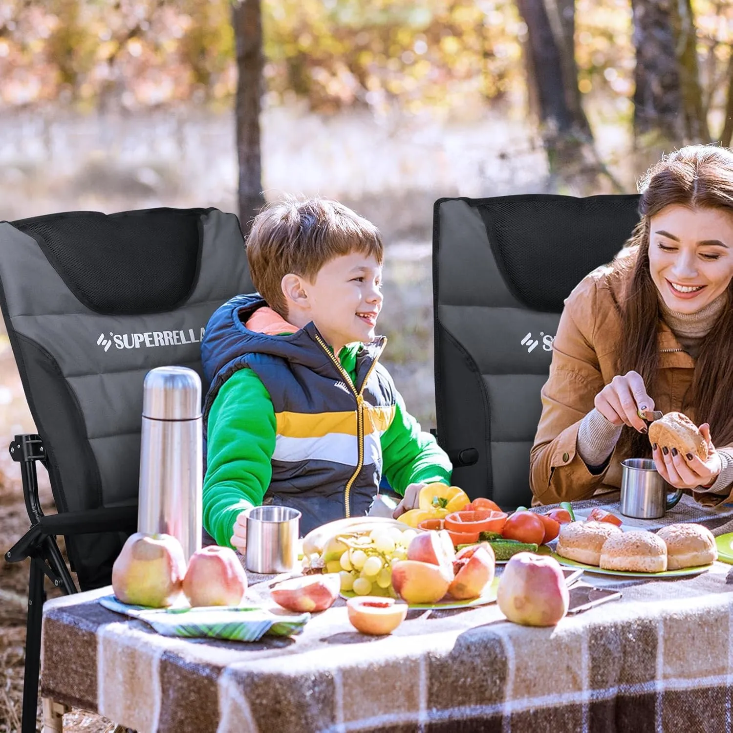 Supperella Movable Backrest Camping Chair for Adults with Cup Holder Folding Lawn Chairs for Outdoor Activities, Sports, Travel & Picnic