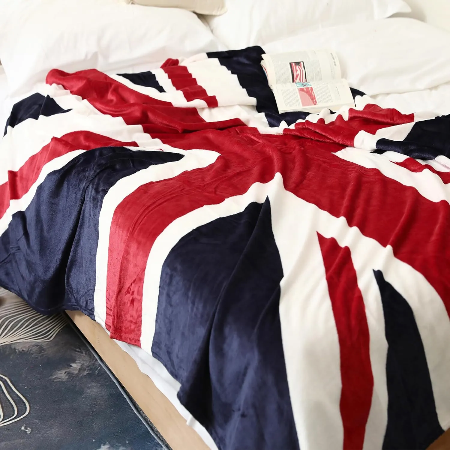 Sviuse British Flag Blanket, Super Soft Union Jack Throw Blanket Twin Size 60 80 Blanket for Bed Couch Chair Fall Winter Camping Living Room Office Gift