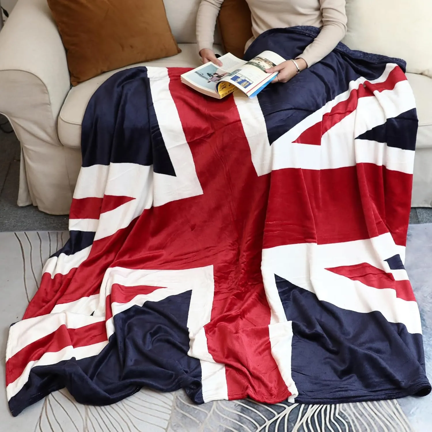 Sviuse British Flag Blanket, Super Soft Union Jack Throw Blanket Twin Size 60 80 Blanket for Bed Couch Chair Fall Winter Camping Living Room Office Gift