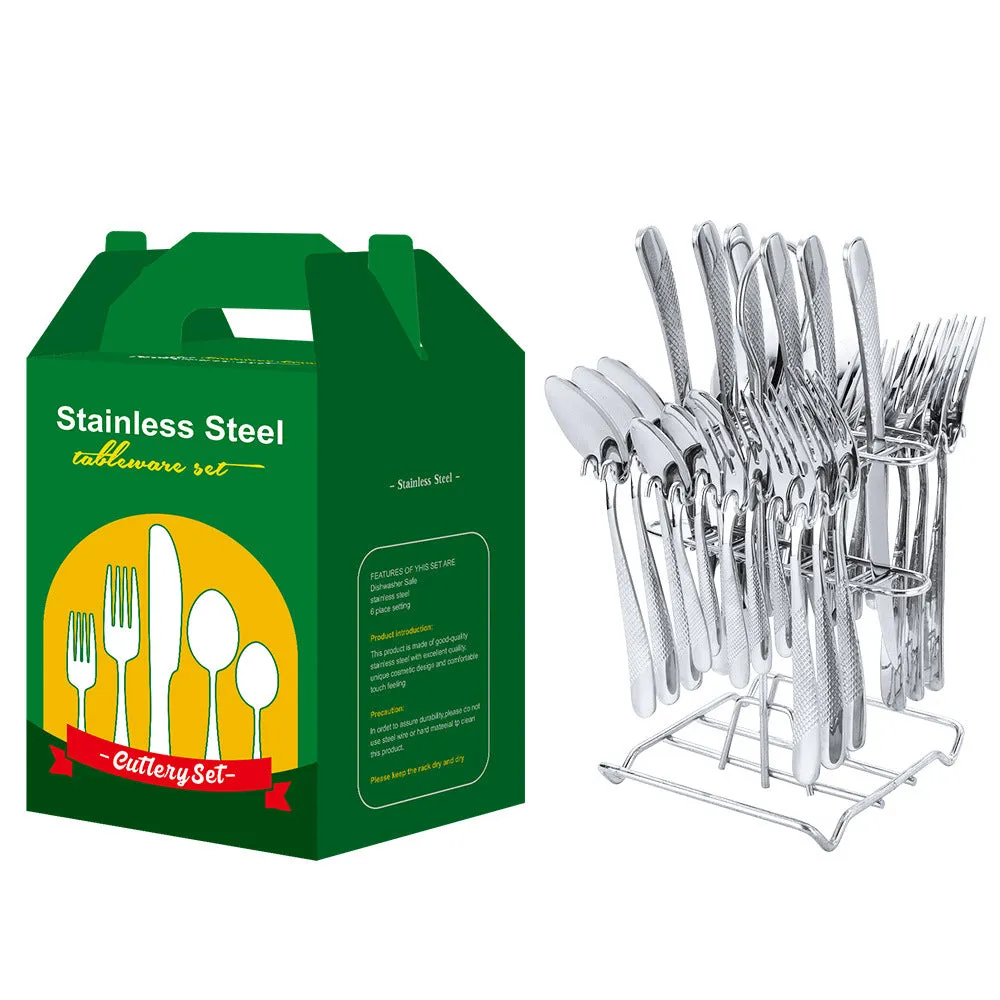 Tableware Set Star Diamond Series Western Food Knife, Fork and Spoon Five Main Pieces 30-Piece Set Steak Knife