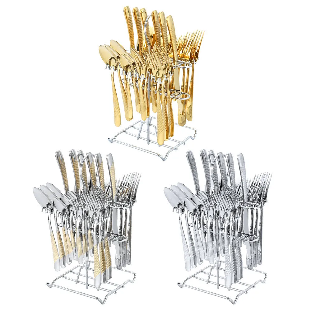 Tableware Set Star Diamond Series Western Food Knife, Fork and Spoon Five Main Pieces 30-Piece Set Steak Knife