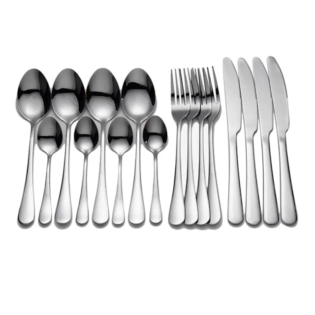 Tablewellware Golden Cutlery Fork Spoon Knife Set Golden Tableware Stainless Steel Cutlery Golden Fork Spoon Dinnerware Set