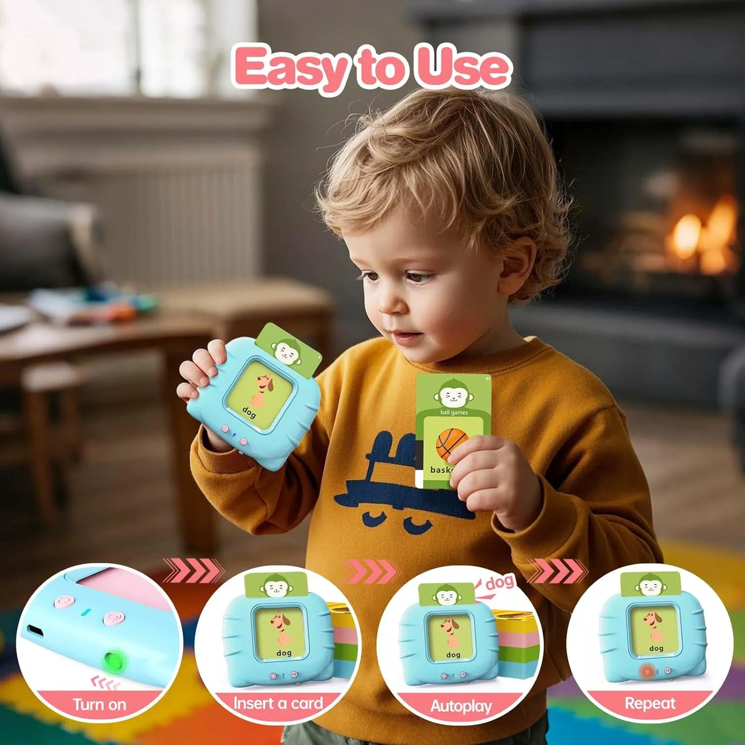 Talking Flash Cards for Toddler 1 2 3 4 5 Year Olds, ABC Flash Cards for Toddlers 2-4 Years, Montessor, Autism Sensory, Speech Therapy Toys, Birthday Gift for Boys and Girls, 296 Pro Words
