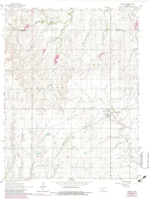 Tampa KS topo map, 1:24000 Scale, 7.5 X 7.5 Minute, Historical, 1964, Updated 1983, 26.98 x 21.05 in