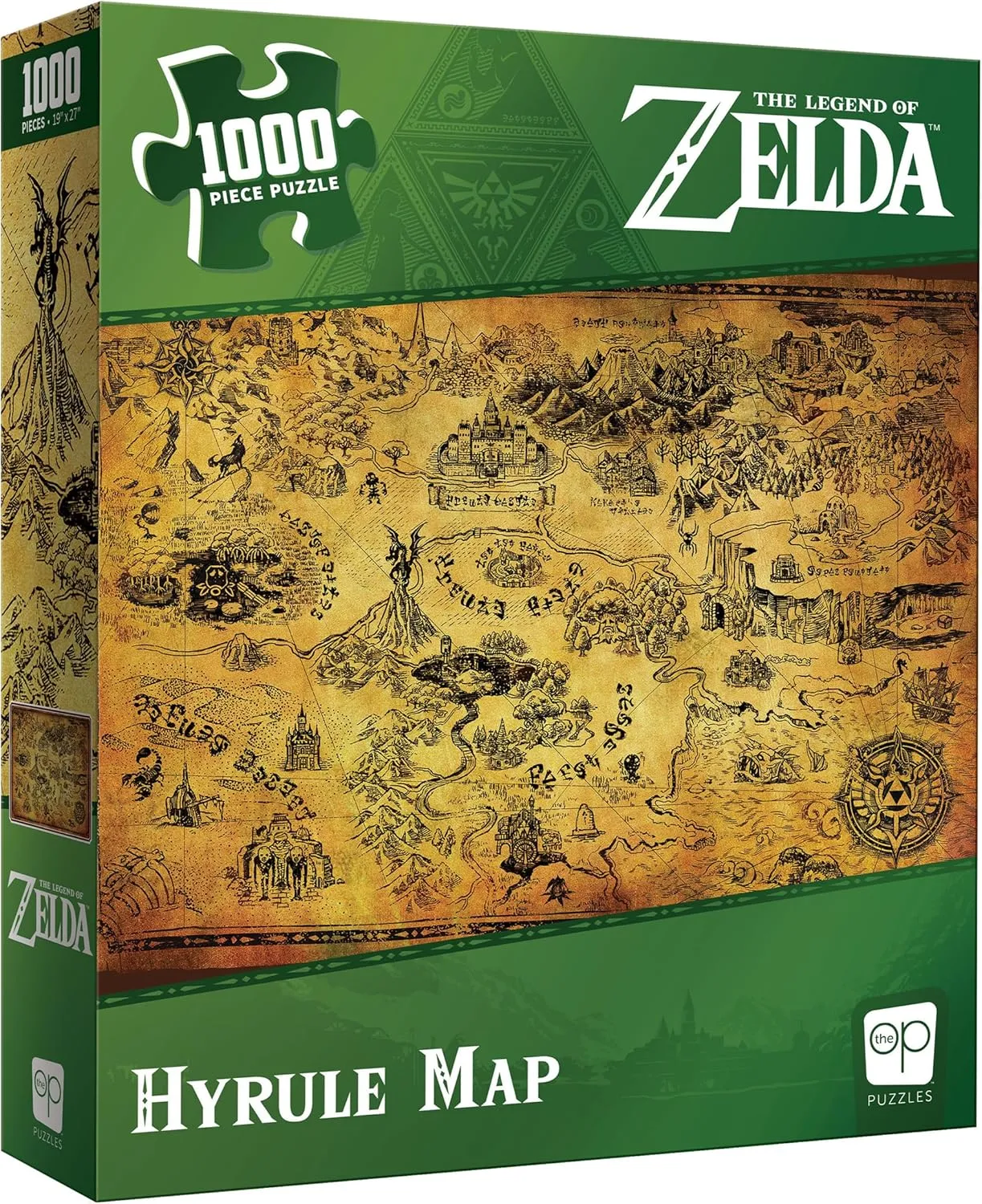 The Legend of Zelda Hyrule Map 1,000 Piece Jigsaw Puzzle | Collectible Puzzle Featuring Stylized Hyrule Map from The Legend of Zelda Video Games | Officially Licensed Nintendo Merchandise