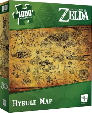 The Legend of Zelda Hyrule Map 1,000 Piece Jigsaw Puzzle | Collectible Puzzle Featuring Stylized Hyrule Map from The Legend of Zelda Video Games | Officially Licensed Nintendo Merchandise