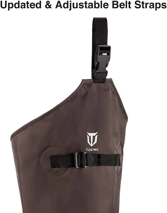 TIDEWE Hip Wader, Lightweight Hip Boot For Men and Women, 2-Ply PVC/Nylon Fishing Hip Wader (Green and Brown)