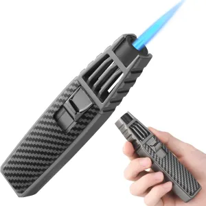 Torch Lighter， Butane Lighters，Refillable Torch Lighter，Windproof Butane Refillable Gas Long Lighter (Butane Gas Not Included) (Black-700)