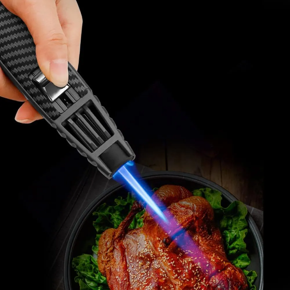 Torch Lighter， Butane Lighters，Refillable Torch Lighter，Windproof Butane Refillable Gas Long Lighter (Butane Gas Not Included) (Black-700)