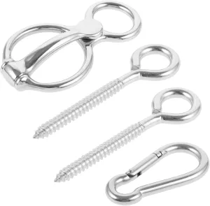 TOYANDONA 1 Set Convenient Stainless Steel Tie Ring Durable Safety Horse Tie Equipment Gradual Release Design for Stalls and Barns of Essential
