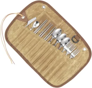 Toyvian 1Set Camping Utensil Kit Stainless Steel Travel Cutlery for Outdoor Activities for Hiking Backpacking Bbq and Picnics Easy to Clean Portable Must Have Camping