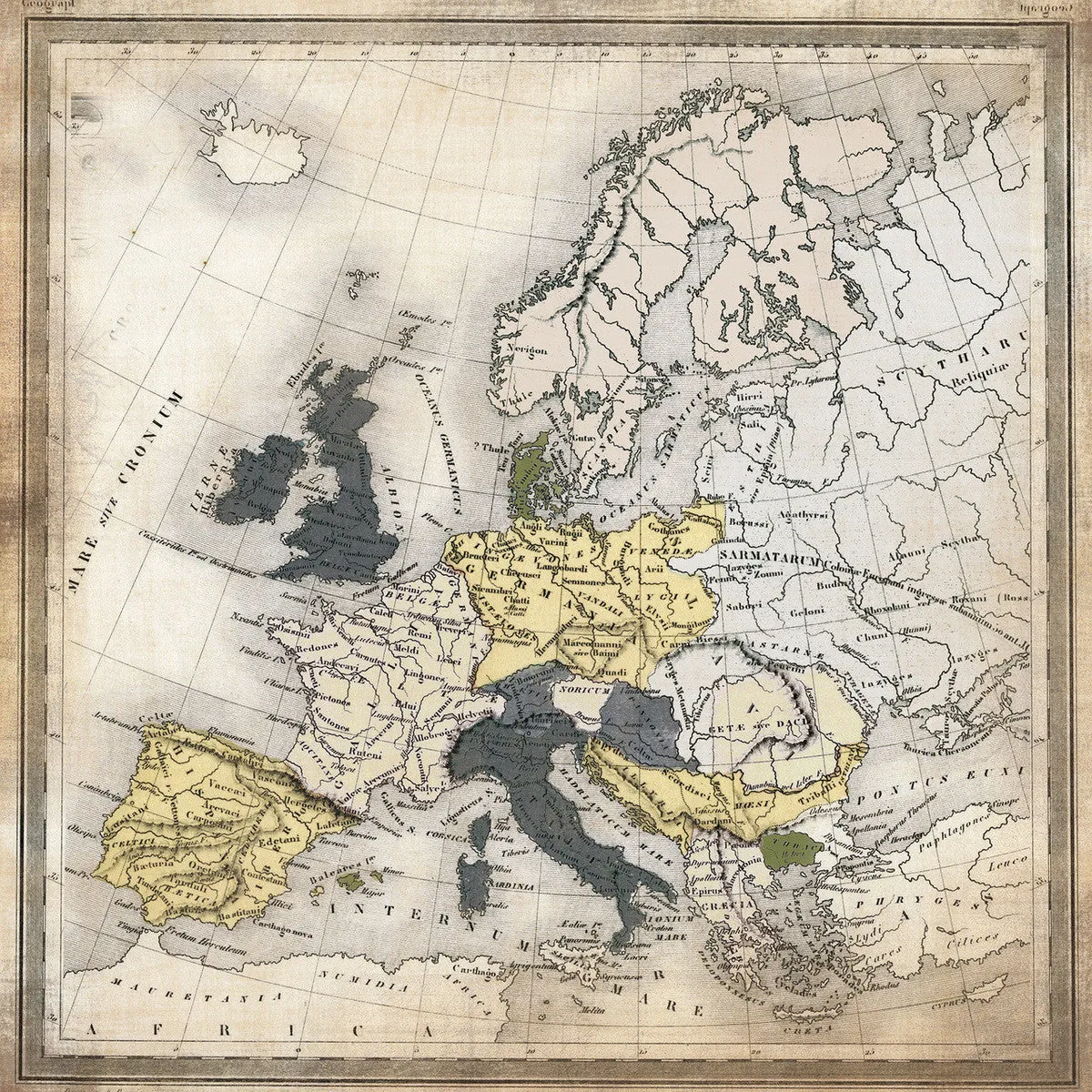 Transatlantic Travel, Double-Sided Cardstock, 12"X12", Travel Map