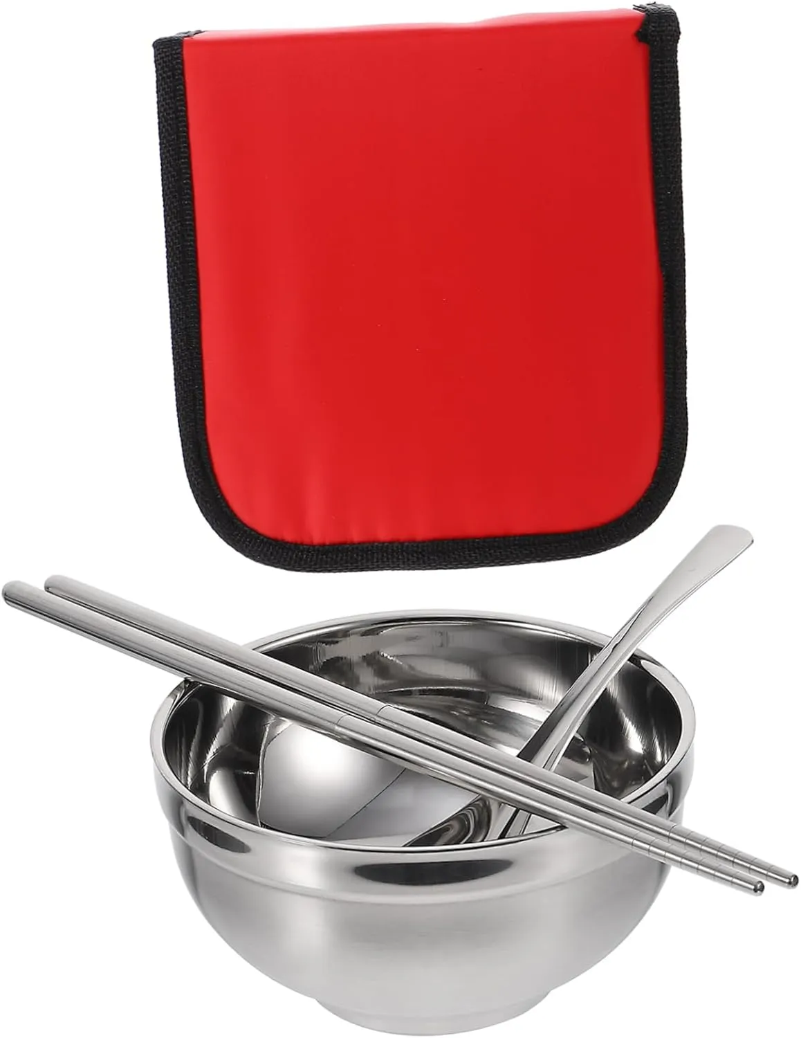 Travel Camping Picnic Set Stainless Steel Bowls Lids Chopstick Storage Kitchen Bowl Lightweight