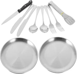 Travel Cutlery Set Case Camping Silverware Portable Set Stainless Steel Tableware Picnic Utensils Outdoor Gear
