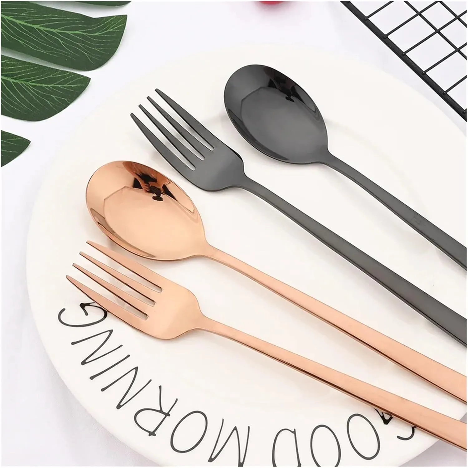 travel utensils 12Pcs Tableware Set Stainless Steel Dinner Set Gold Dinnerware Fork Spoon Chopsticks Flatware Cutlery Set(Silver)
